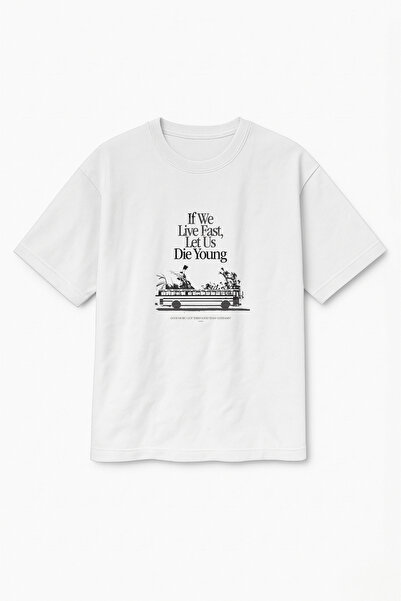 Altair Tr Oversize White Unisex Let Us Die Young Printed T-Shirt T-Shirt