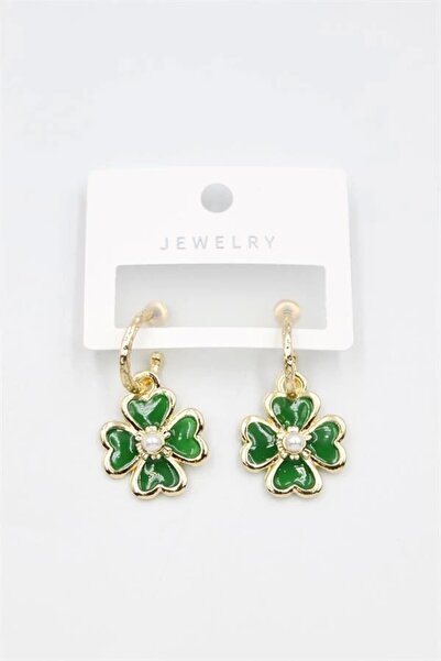 No8 Home Flower Earrings - Green