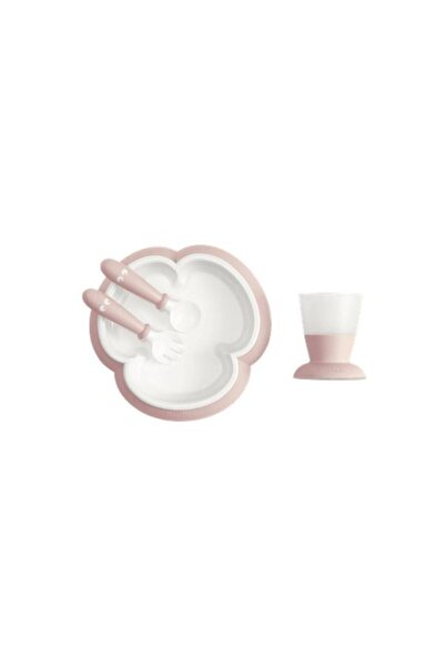 Babymoov Σετ για τάισμα: πιάτο, κουτάλι, πιρούνι και κύπελλο για μωρό, BabyBjorn, Ροζ Πούδρα