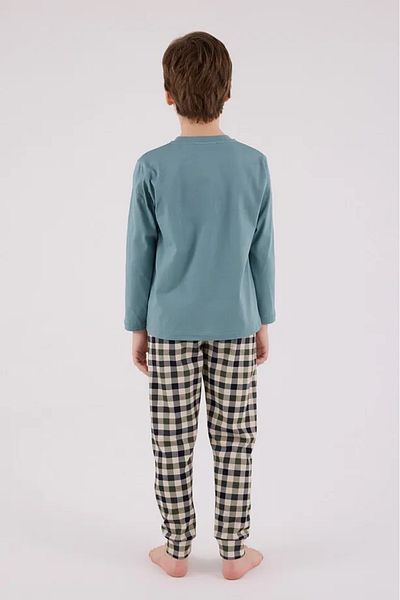 Arnetta 100% Cotton Circle Neck Boy's Long Sleeve Pajama Set
