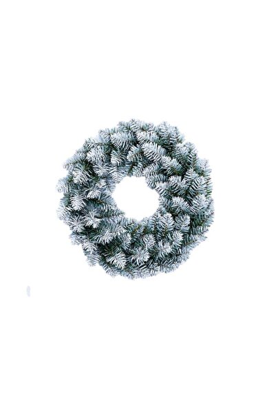 mutlu adım 1 Adet 40cm Karlı Kapı Süsü Çelengi Yılbaşı Çelenk