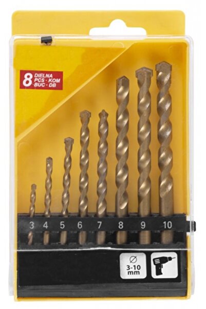 SGTT Set de 8 burghie pentru zidărie, 3 - 10 mm, în cutie de plastic