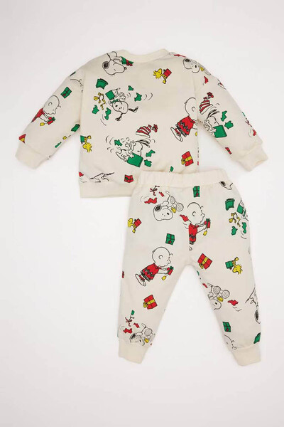 DeFacto 2 Pack Snoopy Ecru Baby Boy Sweatshirt D6306A5/Er233