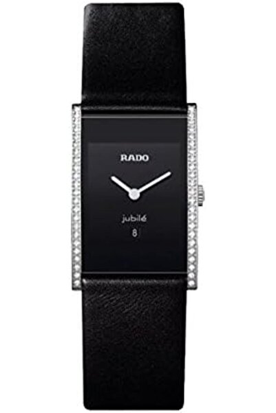 Rado ساعة نسائية من الجلد بمينا أسود - R20758155