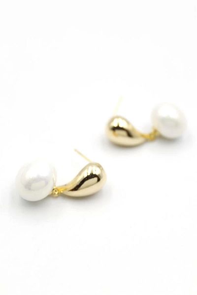 No8 Home Pearl Earrings - Gold