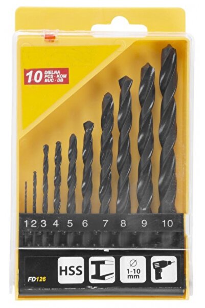 SGTT Set de 10 burghie HSS pentru metal, 1 - 10 mm, în cutie de plastic