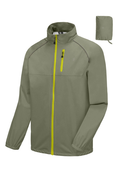 OEM Lightweight, breathable, waterproof, green jacket for outdoor activities 2XL