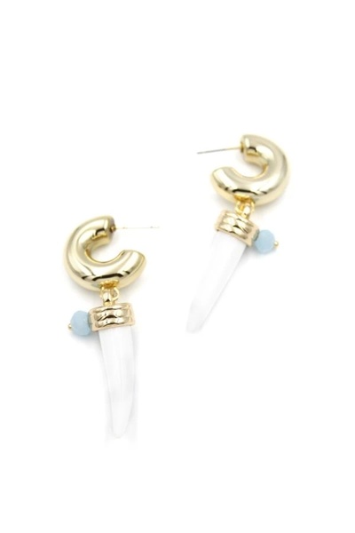 No8 Home Ivory Hoop Earrings - White
