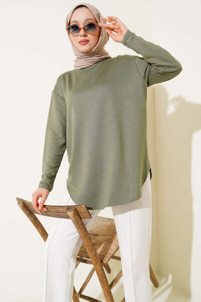 Smymoda Basic Bottom Seamless Solid Color Long Sleeve Tunic