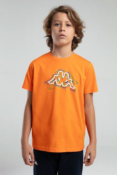 Kappa تي شيرت للأولاد مرخص بعمر 5-16 سنة - برتقالي