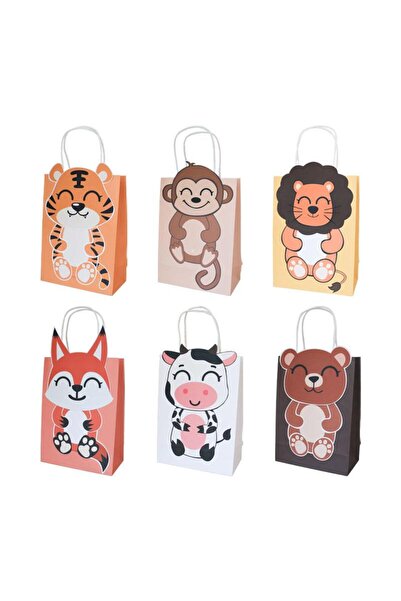 mutlu adım 12 Pieces 16X20Cm Mixed Animal Kingdom Paper Bag Sachet