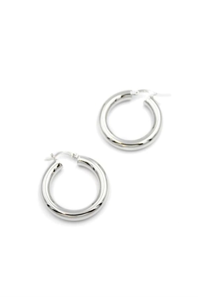No8 Home Large Size Hoop Earrings - Silver