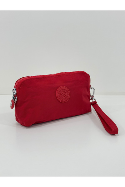 Çanta Trend Crinkle Model Hand and Cross Strap Card Holder, Pen Holder with Coin Compartment/Wallet Type Makeup Bag