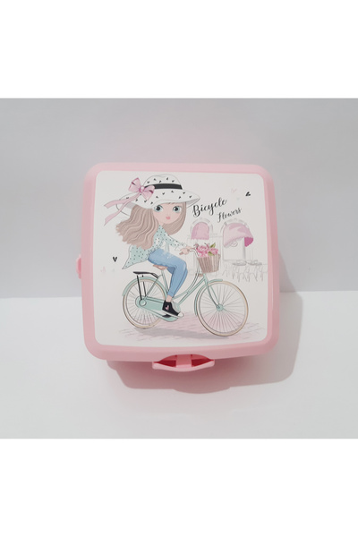 renkli çiçekler Lunch Box 13X13X9 cm Patterned Lunch Box Food Storage Container for School
