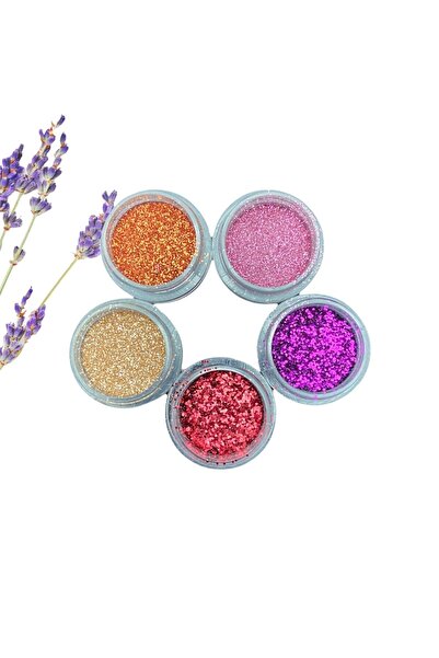 se7enhome Epoksi Reçine Sim Glitter Seti , Nail Glitter 5li Sim Tırnak Süsleme Seti, Beton Mum Süsleme Sim
