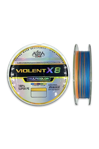 Albastar Violent 8x Pe Olta Misinası-MULTICOLOR - 0.26MM - 150MT - 24.60KG
