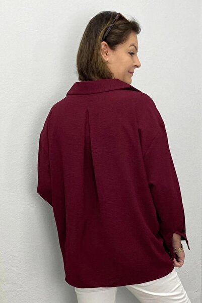 Mia Butik Women's Burgundy Ayrobin Shirt