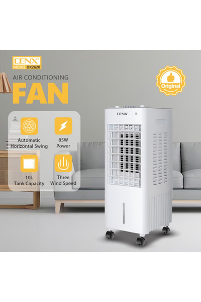 Denx Portable Water-Powered Desert Air Conditioner with 10-Liter Tank Capacity, 3-Speed ​​Design DX2620