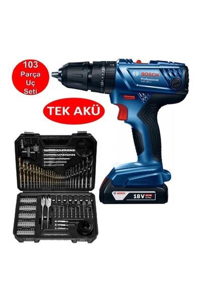 Bosch Tek Akülü Darbeli Matkap 18V Akülü Vidalama Şarjlı Matkap + Matkap Ucu ...
