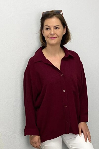 Mia Butik Women's Burgundy Ayrobin Shirt