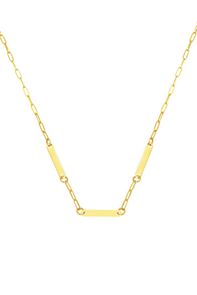 Bilezikci 3 İsim Yazılabilen Altın Zincir Kolye 14 Ayar