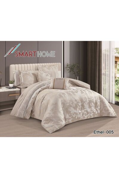 Smart Luxury Heavy Jacquard Double Duvet Cover Set, 8 Pieces, King Size Duvet Cover, 240 x 260 cm