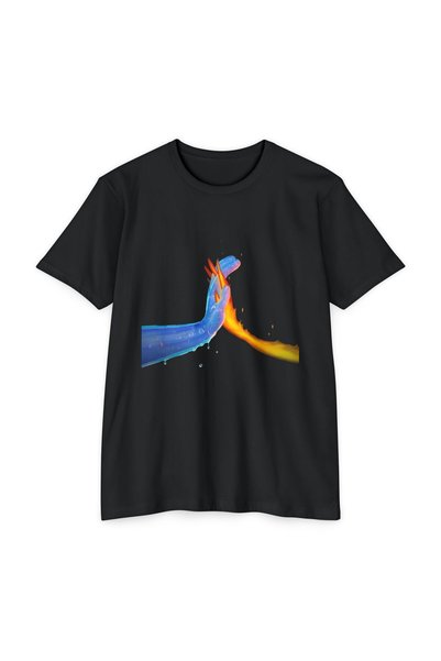 Tubinyoo Elemental Powers of Nature Ice & Fire Patterned Unisex Oversize T-Shirt