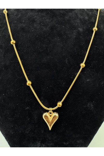 VLDORO D'Oro Gold Pea Chain Steel Necklace