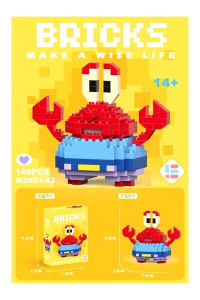 renkli outlet Bricks Sünger Bob Mr. Krabs Bay Yengeç Yap boz 3D Puzzle Mini Lego