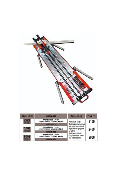 Gönen Döküm Faykes Plus Seramik Kesme Makinesi 120 cm