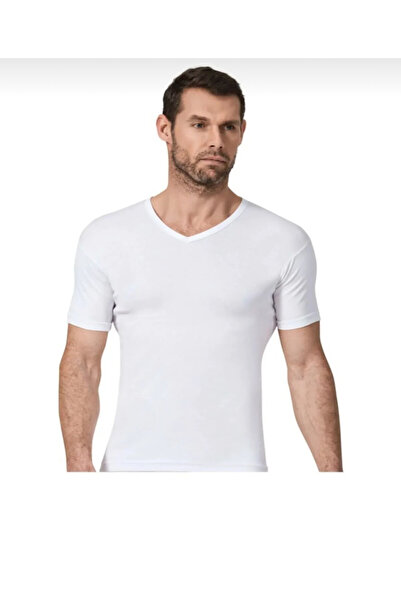 Namaldı Men's Ribbon Cotton Half Sleeve V-Neck Fanila 3 Pcs