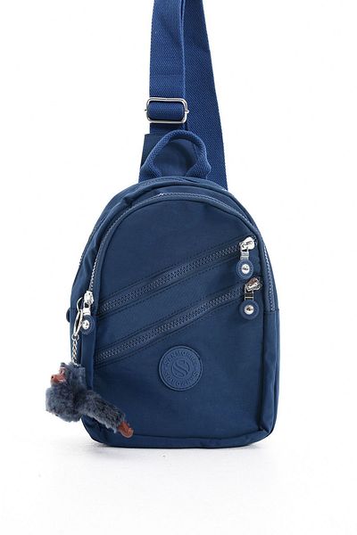 Çanta Trend Unisex Wrinkle Fabric Navy Blue Color Water Resistant Multi-Compartment Shoulder Bag Body Bag