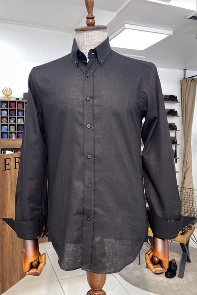 NAZEF Slim Fit High Quality Button Collar Cotton Shirt