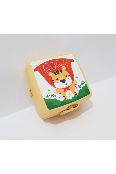 renkli çiçekler Lunch Box 13X13X9 cm Patterned Lunch Box Food Storage Container for School