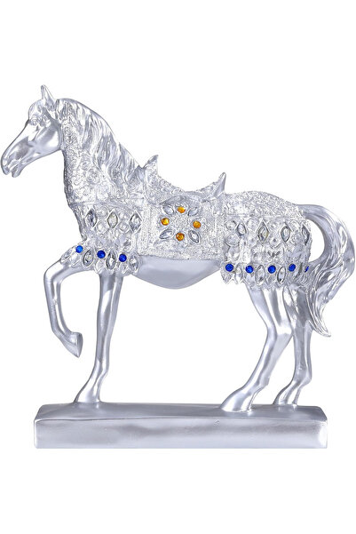 OEM Decorațiune elegantă din rășină fină, bibelou reprezentând un cal inexpugnabil, 26x21,6 cm