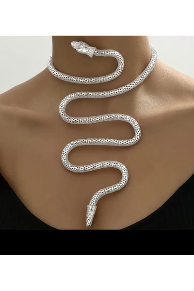 Sevilgülgünfinecrafts Yılan Figürlü Kolye - vücut aksesuarı -Dönüşüm ve Güç Sembolü