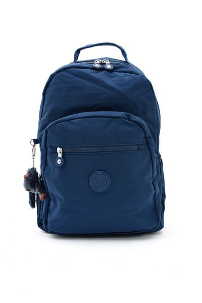 Çanta Trend Unisex Water Resistant Crinkle Fabric Multi-Compartment Large Size Navy Blue Colored Laptop School and Backpack