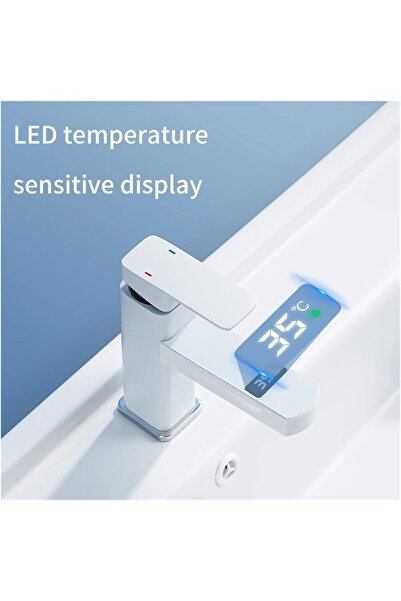 OEM Smart Digital Temperature Led Display Bathroom Sink Faucet White Imported with 7 Years Warranty