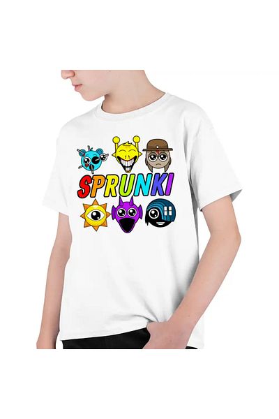 OEM Kids Boys' T-Shirt Sprunki Game Horror