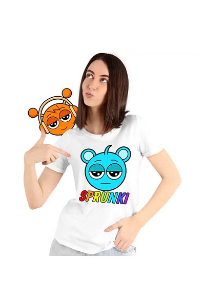 OEM Women's T-shirt Sprunki Music Game Sky