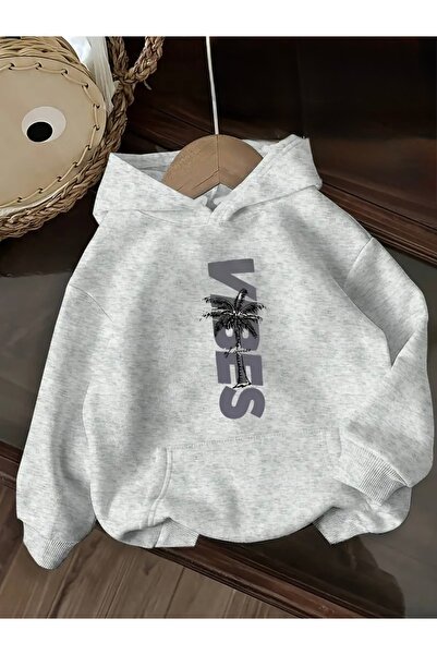 FUFLUNS Vibes Printed Oversize Unisex Women/Men Hooded Sweatshirt