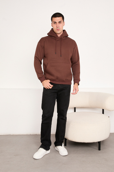 STOCX Hooded Basic Oversize Men's Sweatshirt