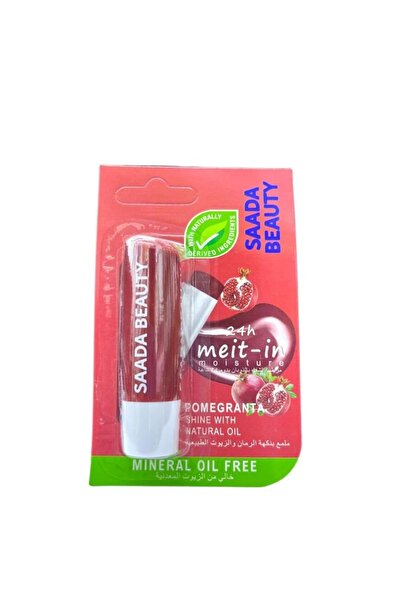 SAADA BEAUTY مرطب الشفاه بنكهة الرمان يدوم 24 ساعة سعادة بيوتي 4.8 ج