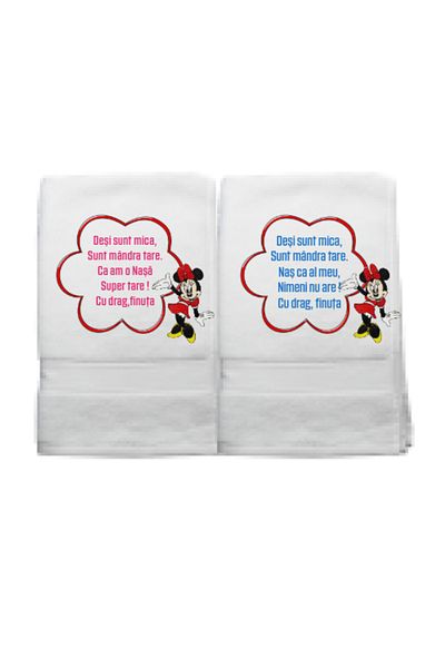 Ingift Set of 2 personalized towels Minnie Mouse, text "Goddess of Baptism", 70×140 cm