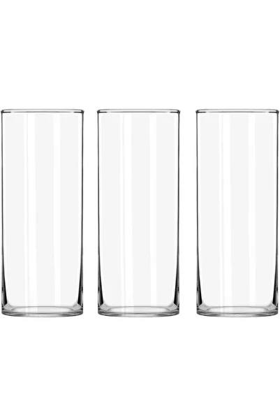 Home Zone 3 Pack Clear Glass Cylinder Vases, Table Flowers Vase, for Home & Wedding Decorations (10x25cm)