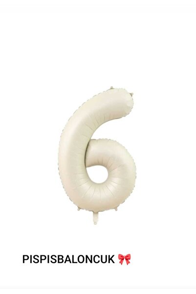PISPISBALONCUK Krem Pembe Sarı Folyo Balon 6 Yaş Doğum Günü Süsleme Rakam Bal...