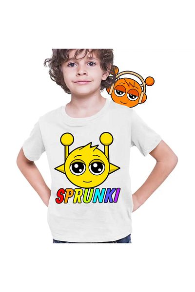 OEM Kids Boys' T-Shirt Sprunki Music Game Simon