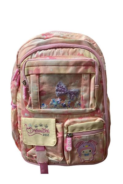 tüftürük Kids Pink 3-Piece Zippered Pocket School Bag + Lunch Bag + Pencil Case