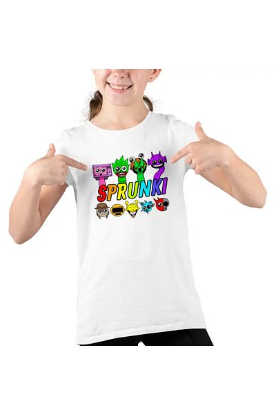 OEM Kids Girls T-Shirt Sprunki Horror Music Game