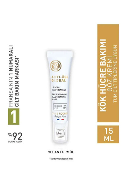 Yves Rocher Yoğun Nem ve Yenileme – Göz Çevresi İçin Bitkisel Bakım Kremi